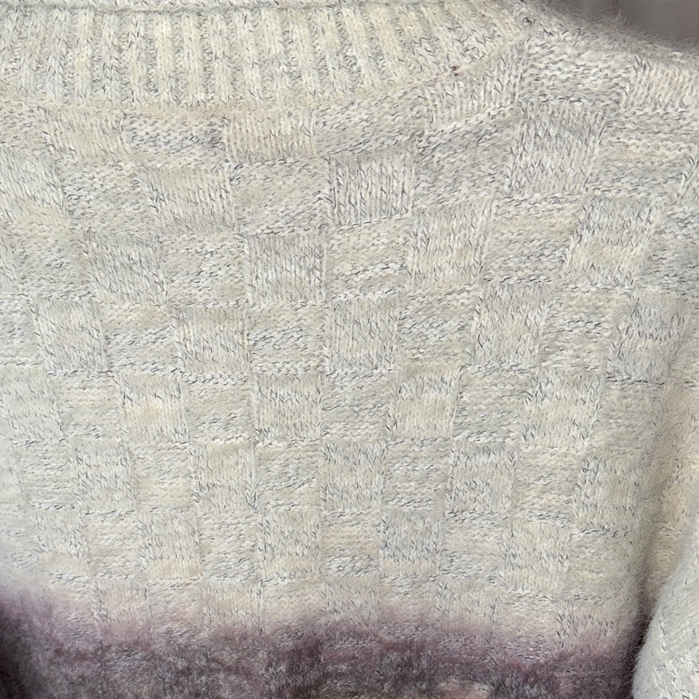 Bohemian Abstract Mountain Landscape Turtleneck Pullover Muted Earthy Tones XL - Picture 5 of 8